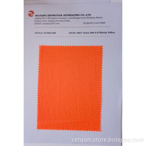 100% Nylon 360t S-D Ribstip Taffeta